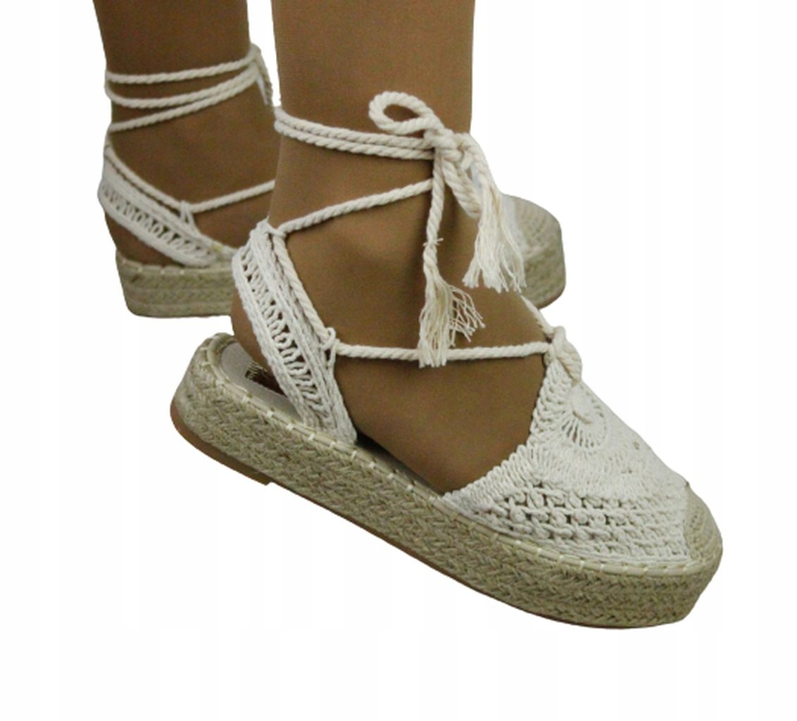 

2058 Espadryle Ażurowe Materiałowe Wygodne R.39