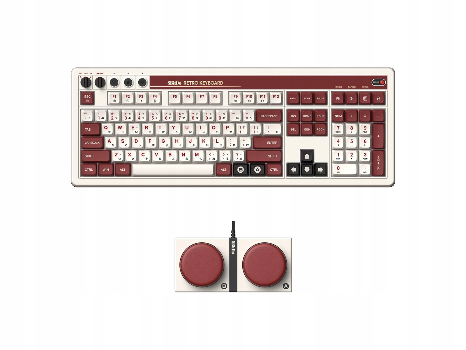 8BitDo 108 Mechanická Klávesnice Fami Ed.