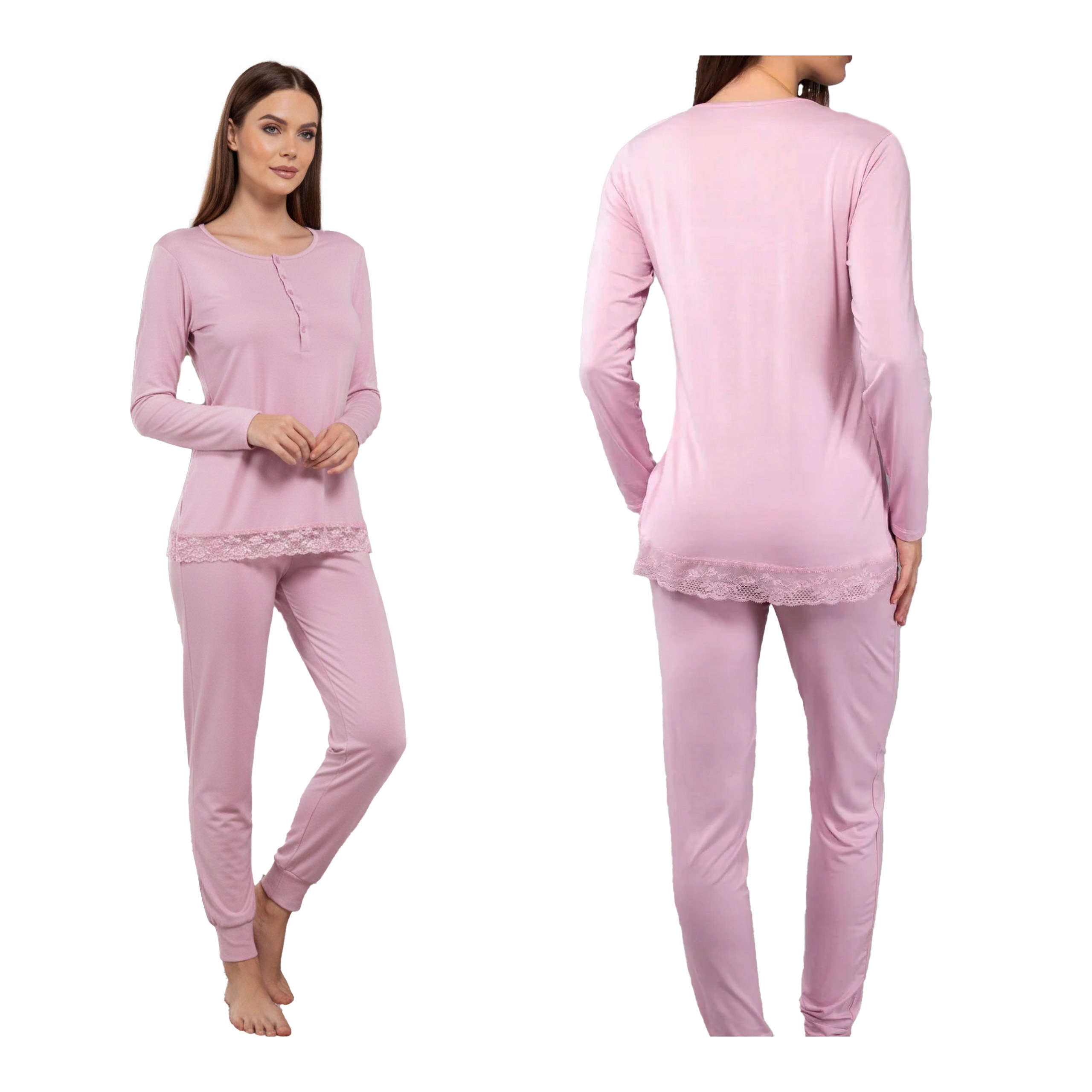 Dámské dvoudílné pyžamo s dlouhým rukávem, dlouhé kalhoty 3XL plus size Sielei