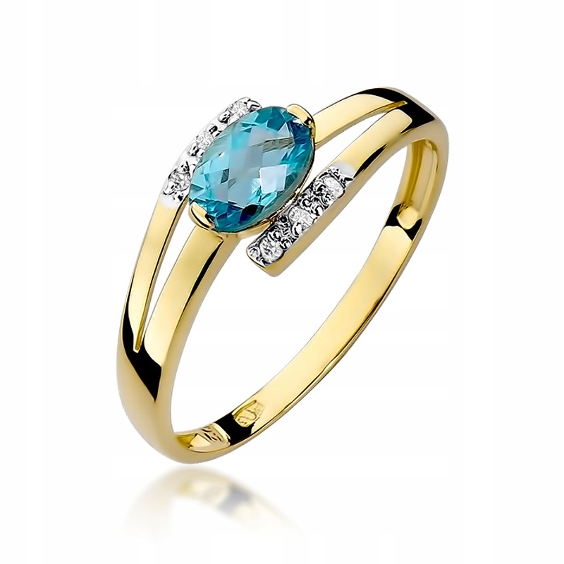 

Złoty Pierścionek Zaręczynowy 585 Topaz 0,50 ct