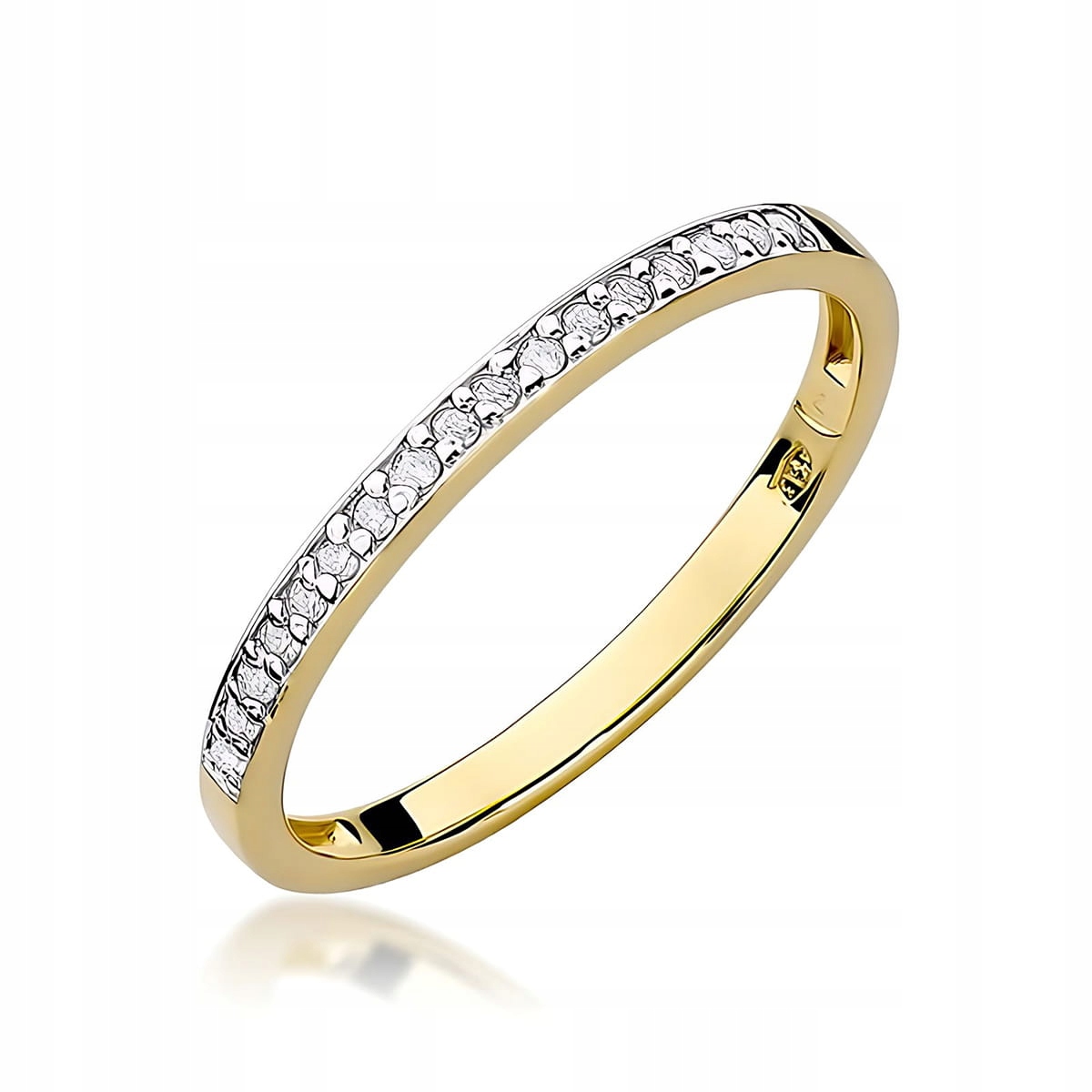 Zlatý prstýnek 585 s laboratorními diamanty 0.085 ct pro zásnuby