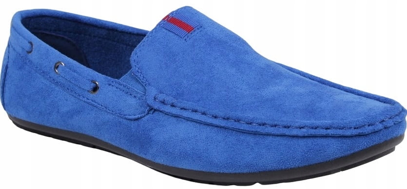 NIEBIESKIE BUTY MĘSKIE MOKASYNY PÓŁBUTY BUTY WSUWANE HAVER CHABROWE ZAMSZ Rozmiar 42