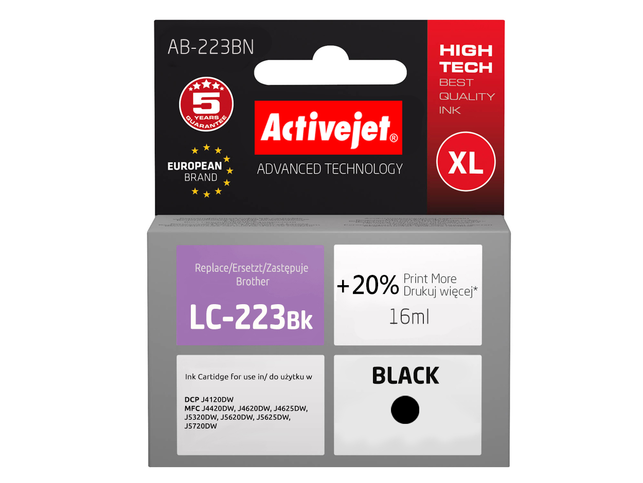 

Tusz Do Brother LC223 Black LC-223BK Activejet