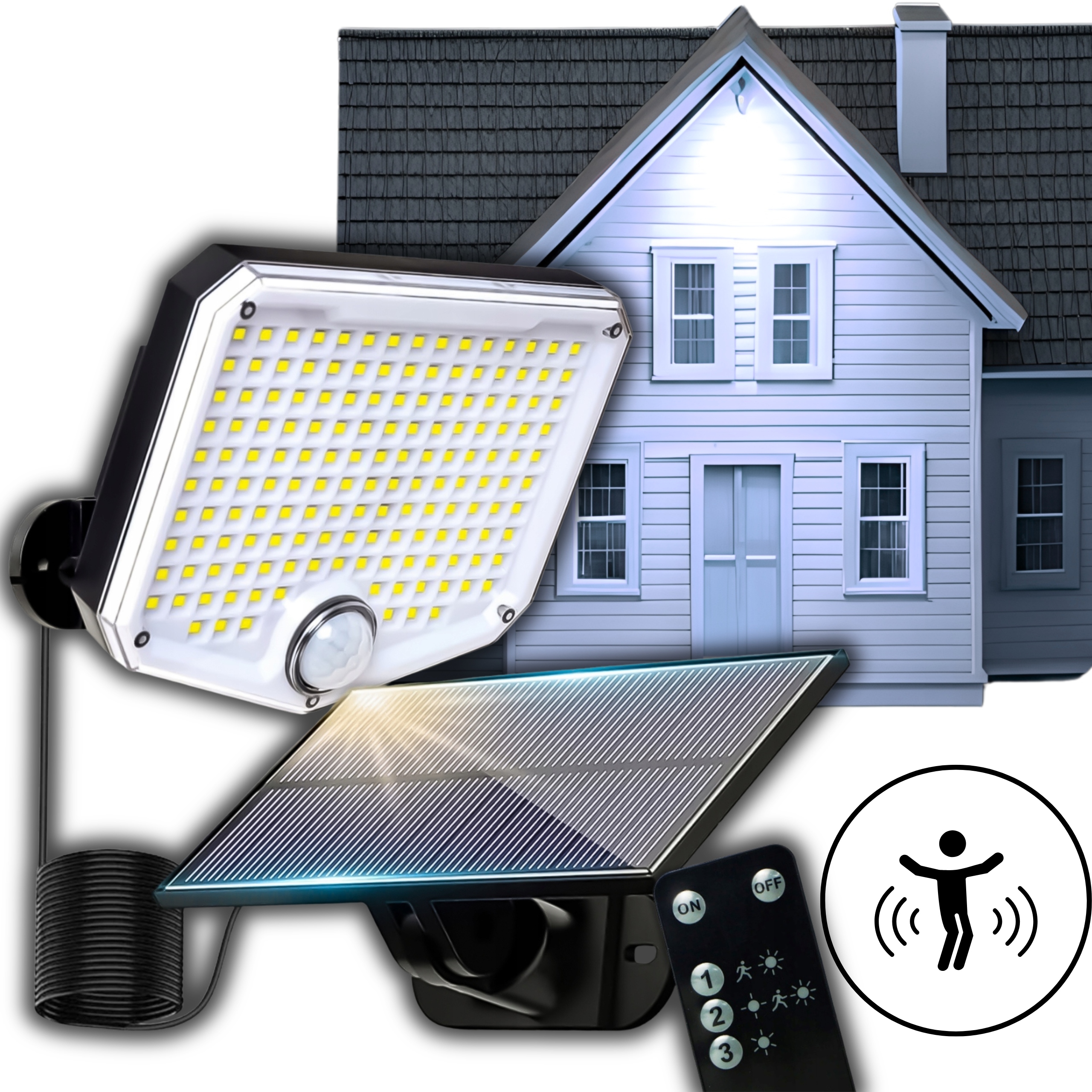 Solární Led Fasádní Lampa 300 W Panel Dálkové Ovládání – Výkon A Úspora