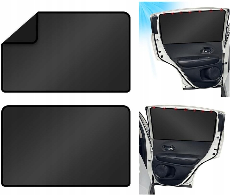 OSŁONA MATA MAGNETYCZNA PRZECIWSŁONECZNA DO SAMOCHODU NA TYLNE SZYBY ZESTAW