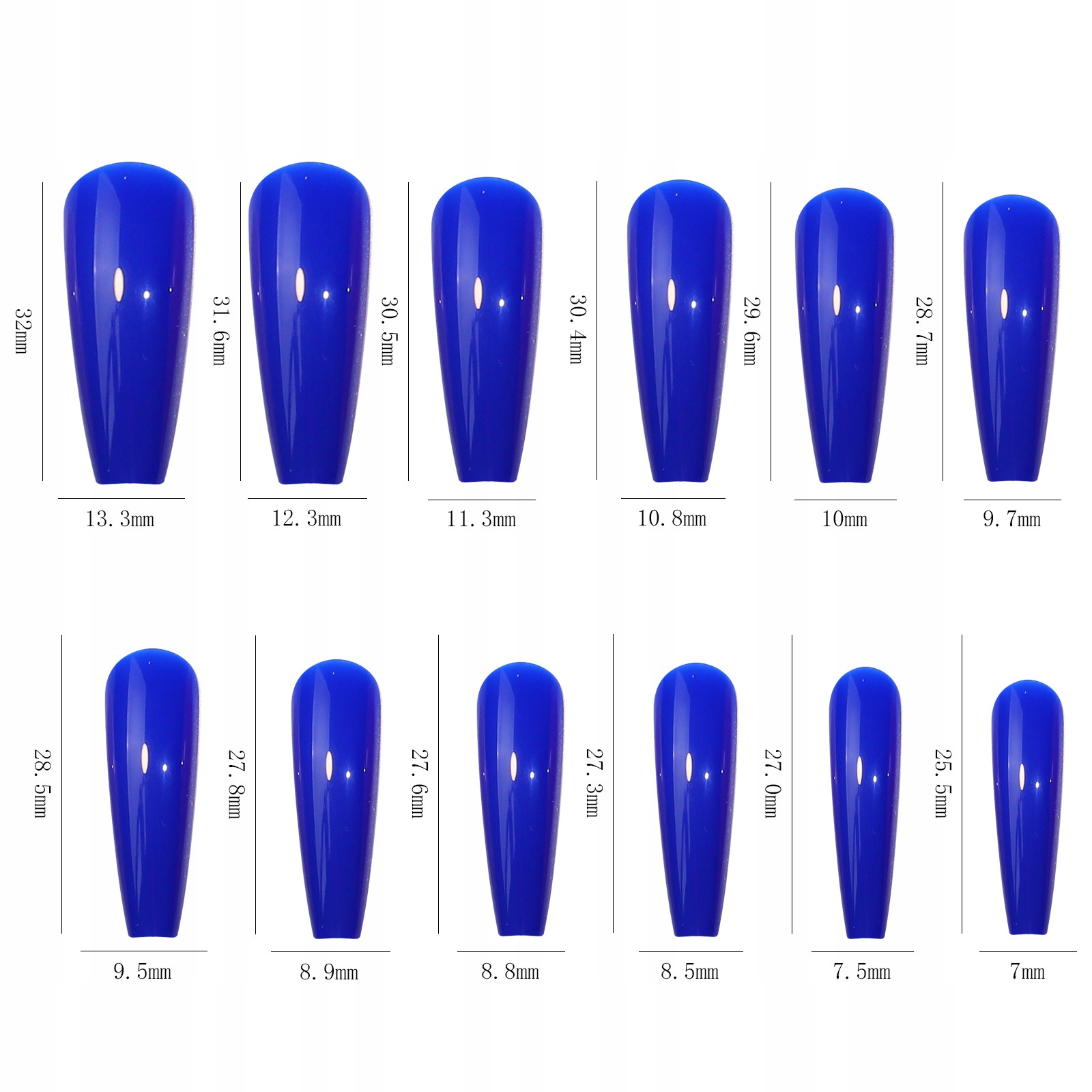 24 Colors Long Coffin Nail Tips Marka inna marka
