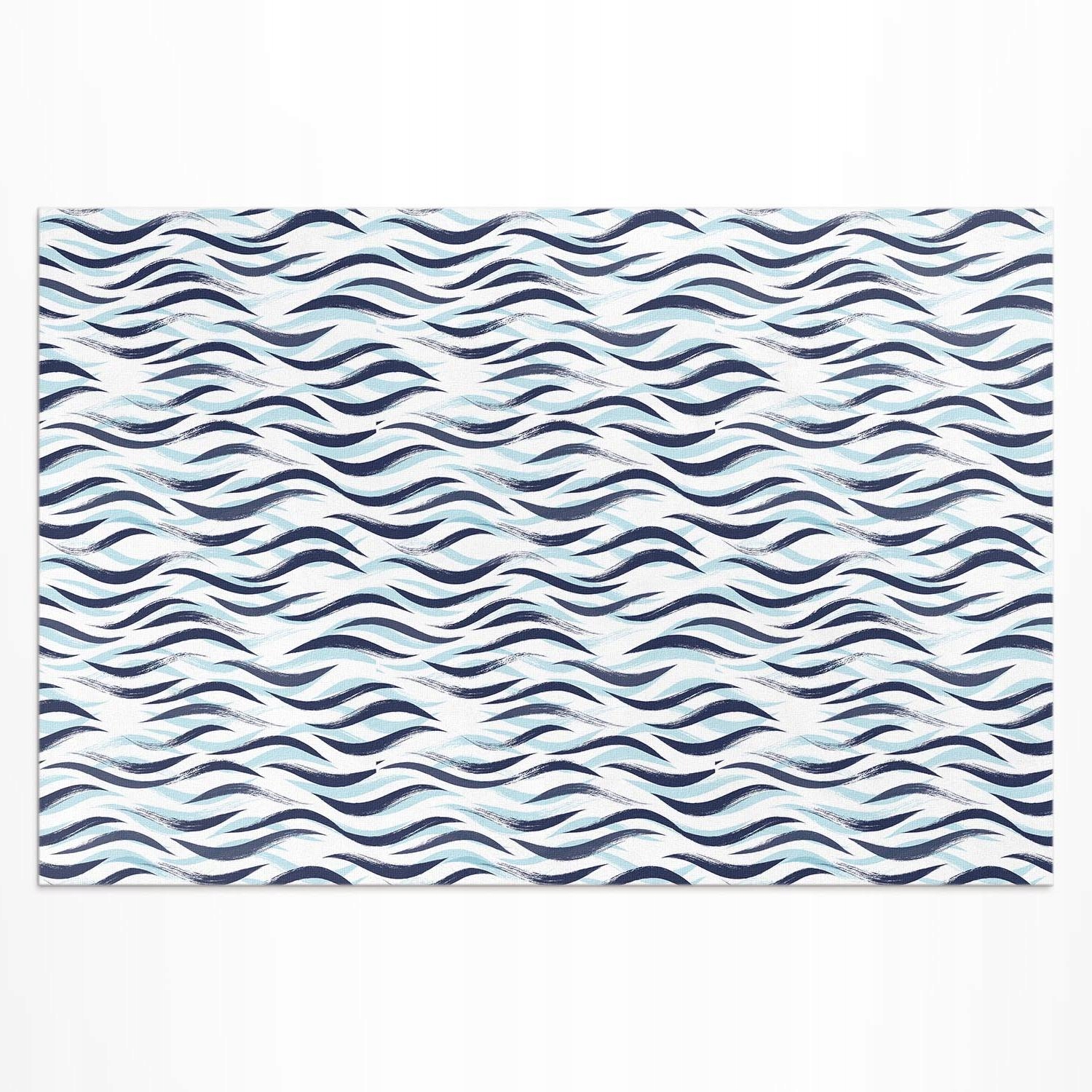 Terasový Koberec Vinylový S Potiskem Grafika malovaná mořskými vlnami 60x90 cm