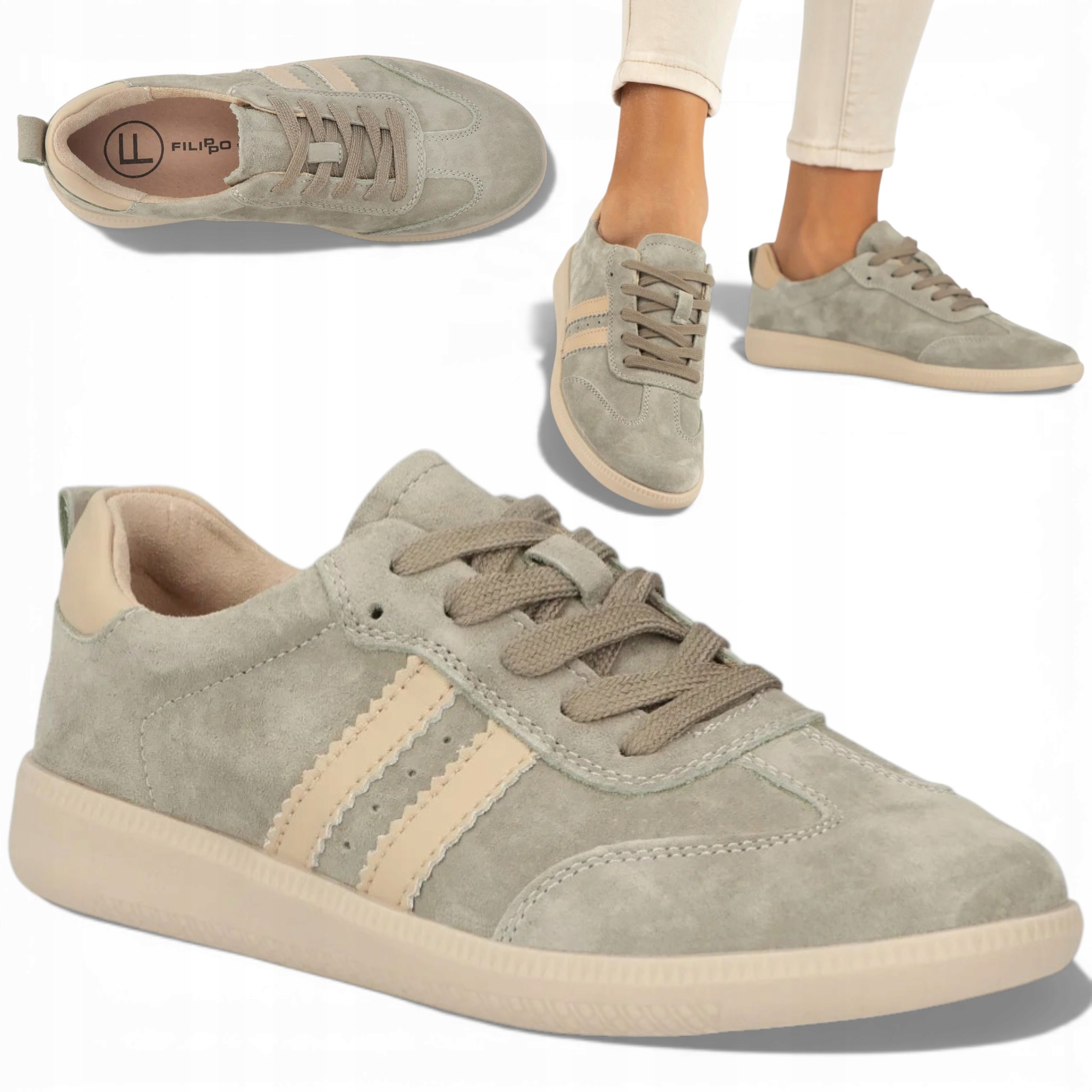 Filippo 37 Sportovní obuv Přírodní Kůže Šněrovací Ploché Letní Módní