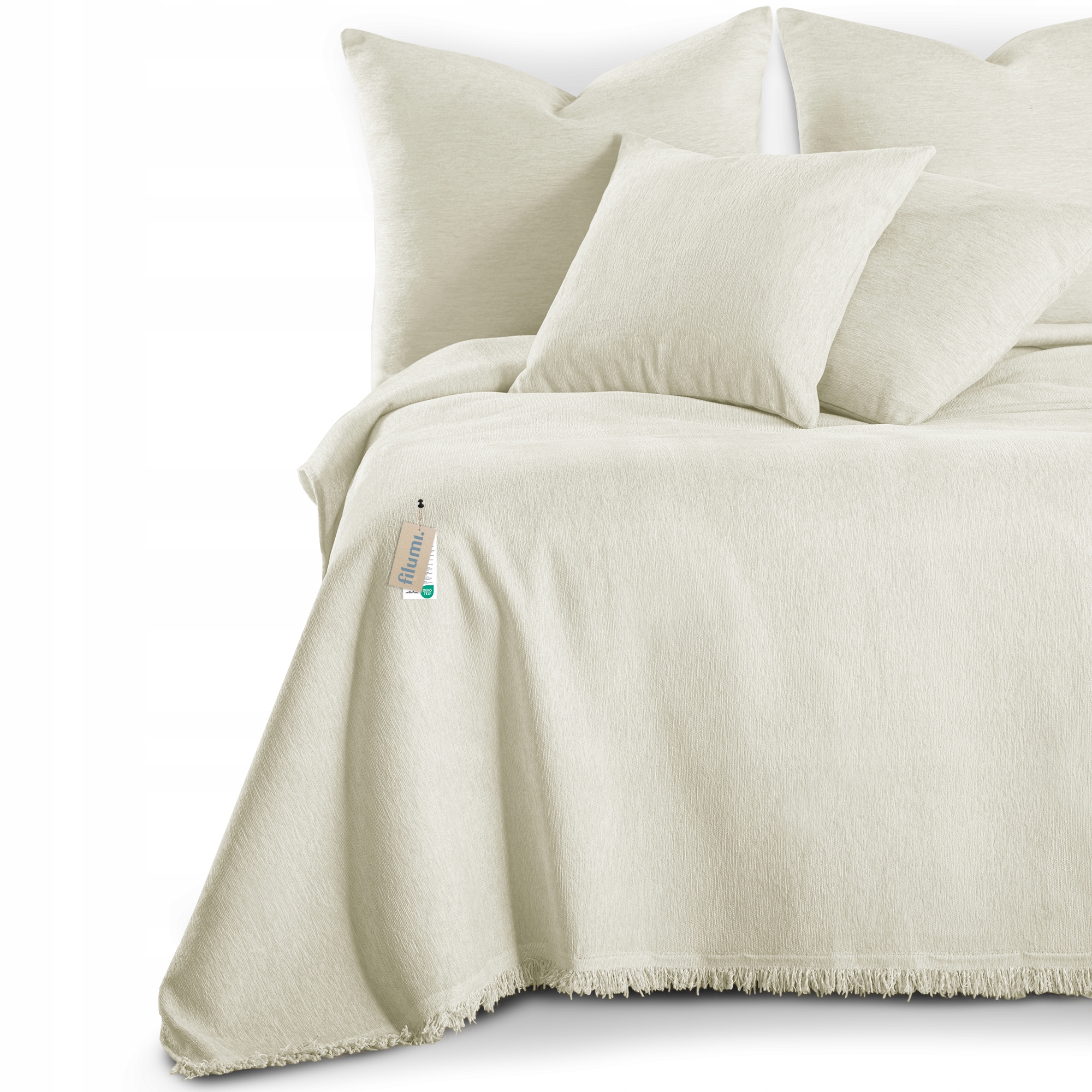 Filumi Narzuta na łóżko wersalkę kanapę Kremowy 170x210