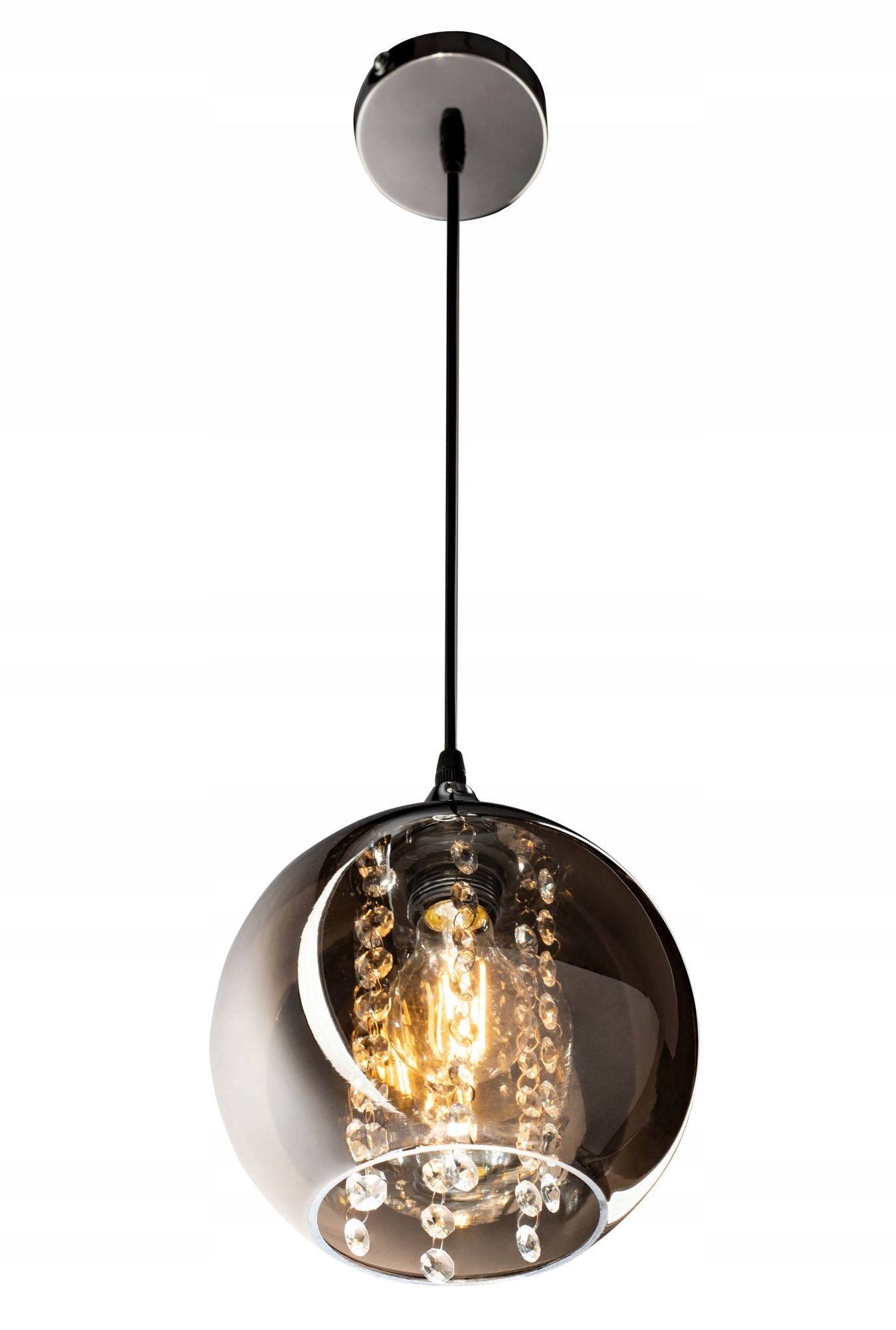 LAMPA WISZĄCA SZKLANA LUSTRZANA Z KRYSZTAŁAMI Marka TOOLIGHT