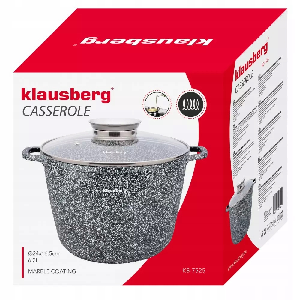 

Garnek 6,2 L Powłoka Marmurkowa 24cm Indukcja Gaz