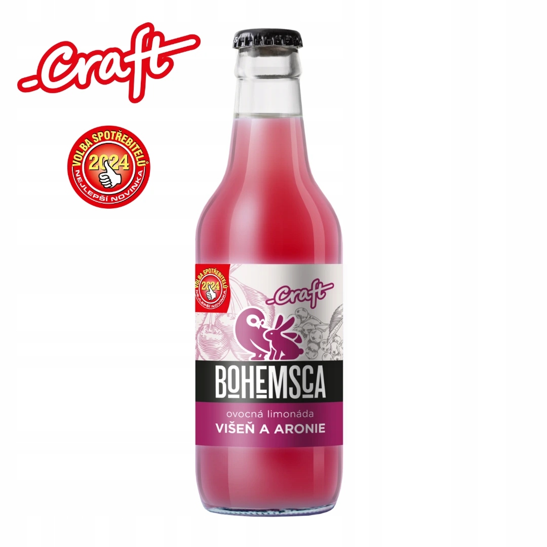 Levně Bohemsca Craft limonáda Višeň a Arónie 330 ml 15 ks