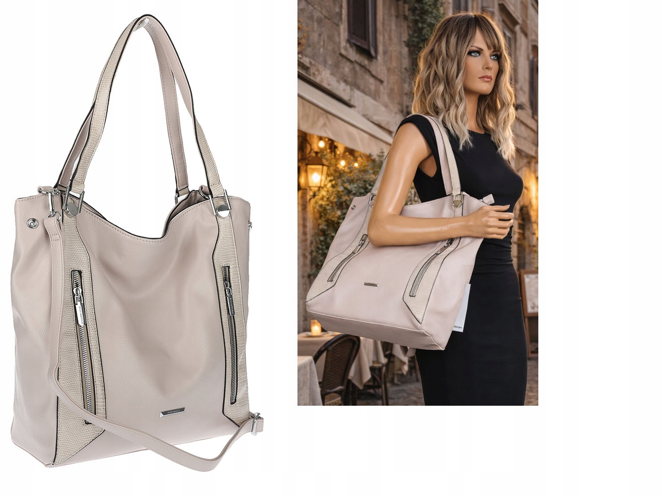 Dámská kabelka Přes Rameno Taška Shopper Módní taška přes rameno SR8257 Šedá