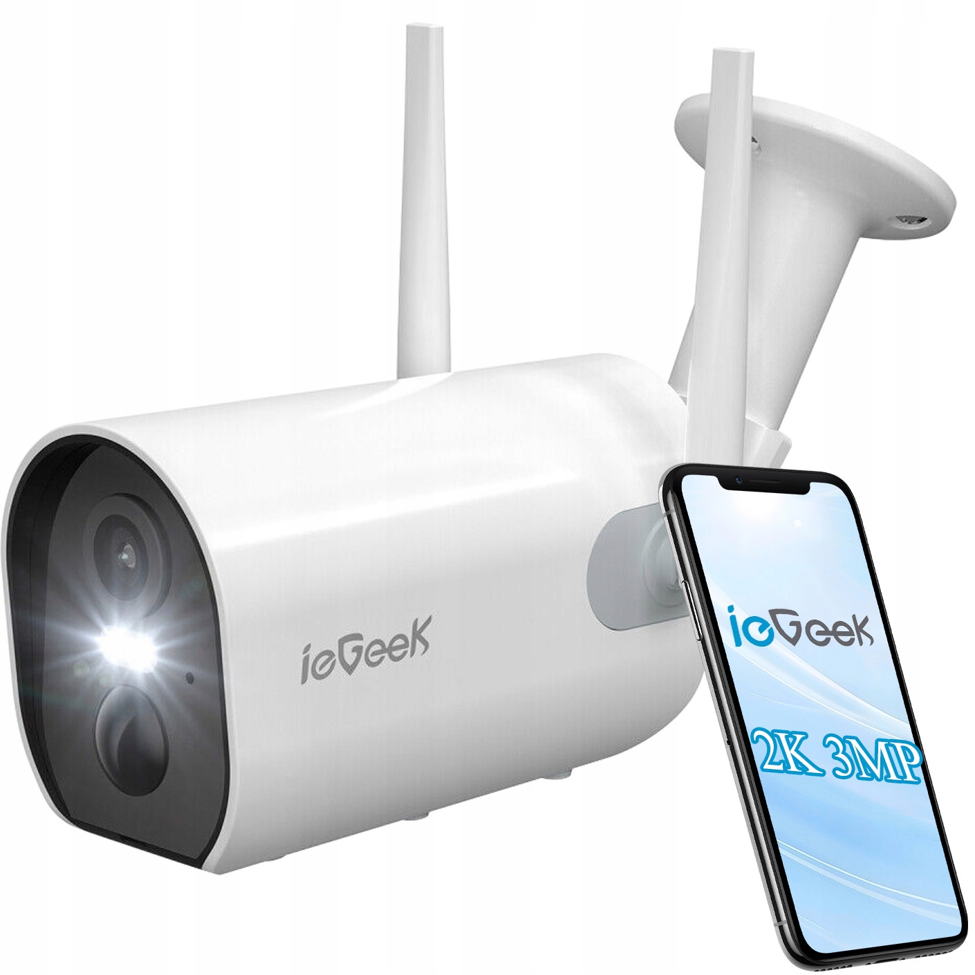 Venkovní WiFi Ip kamera Kamery Fhd 2K 3MPx 4x Zoom na 5200 mAh Akumulátor