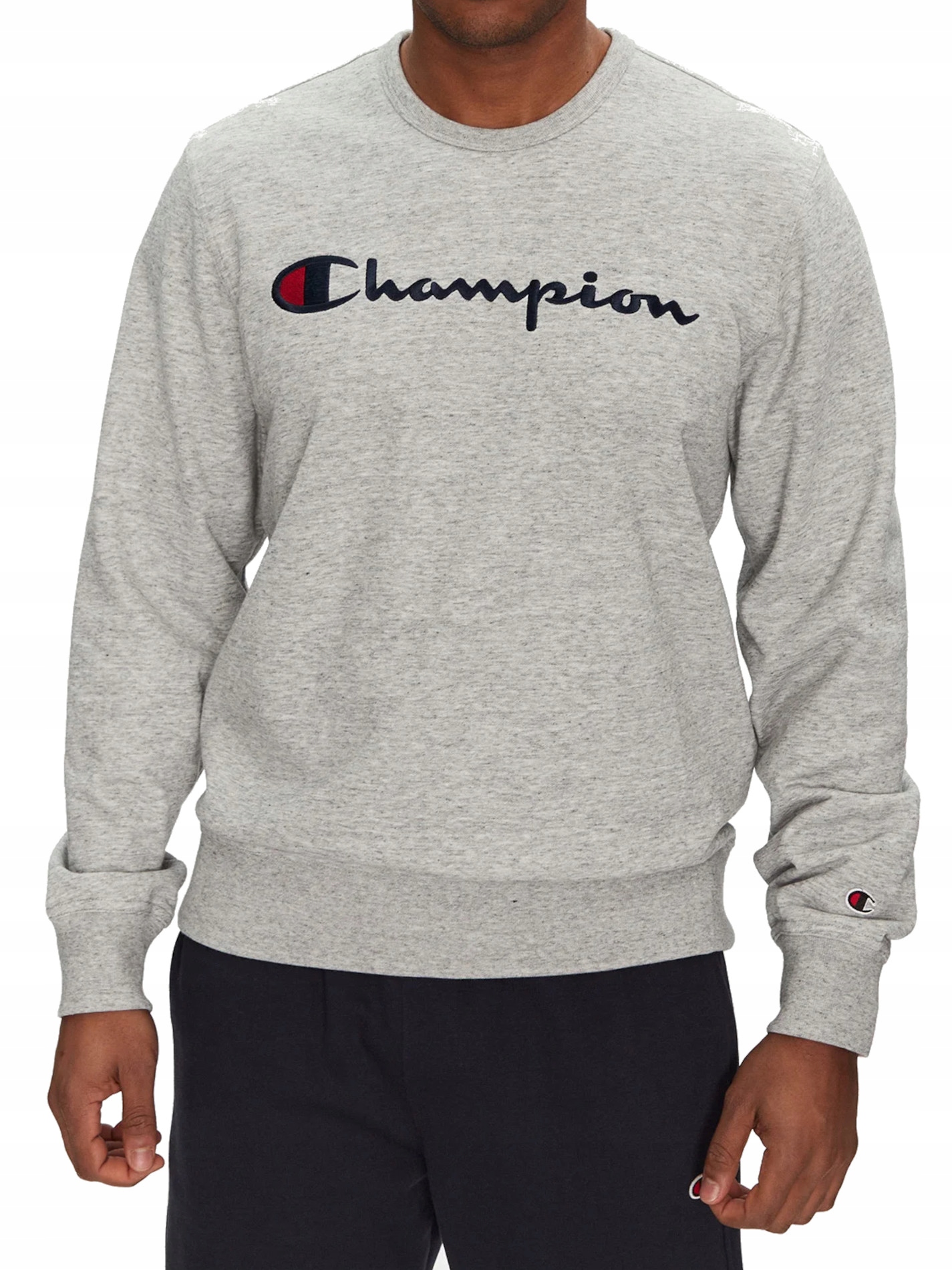 pánská mikina Champion 220727-EM021 bez kapuce šedá sportovní bavlněná M