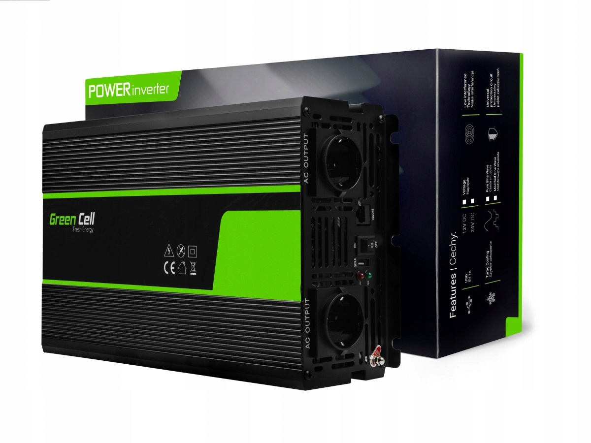 Green Cell Menič napätia 24V/230V 2000W/4000W Čistá sínusoida