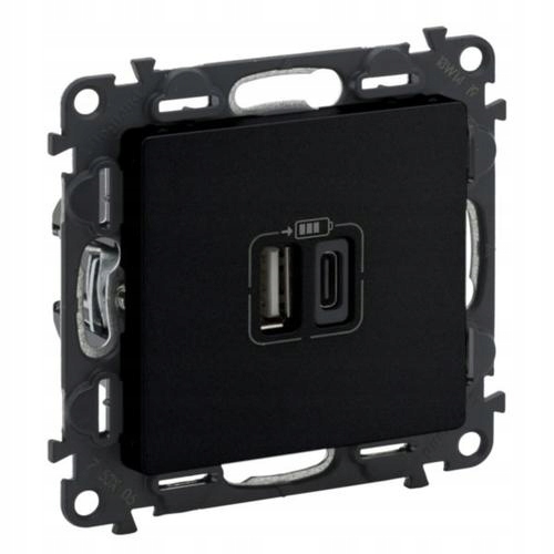 Legrand Valena Life Zásuvka Usb A+c 3A 15W čierna 756306