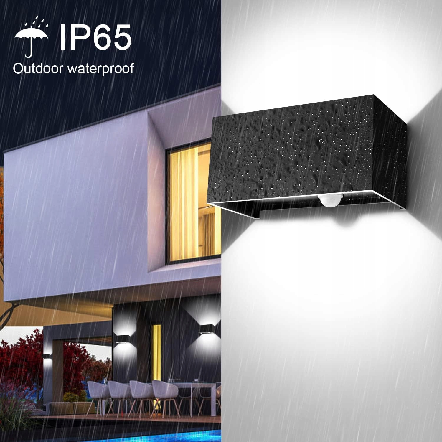 KINGWEN 4 Szt 20W LED Lampa Zewnętrzna z Czujnikiem Ruchu 6000K IP65 — miniatura 4