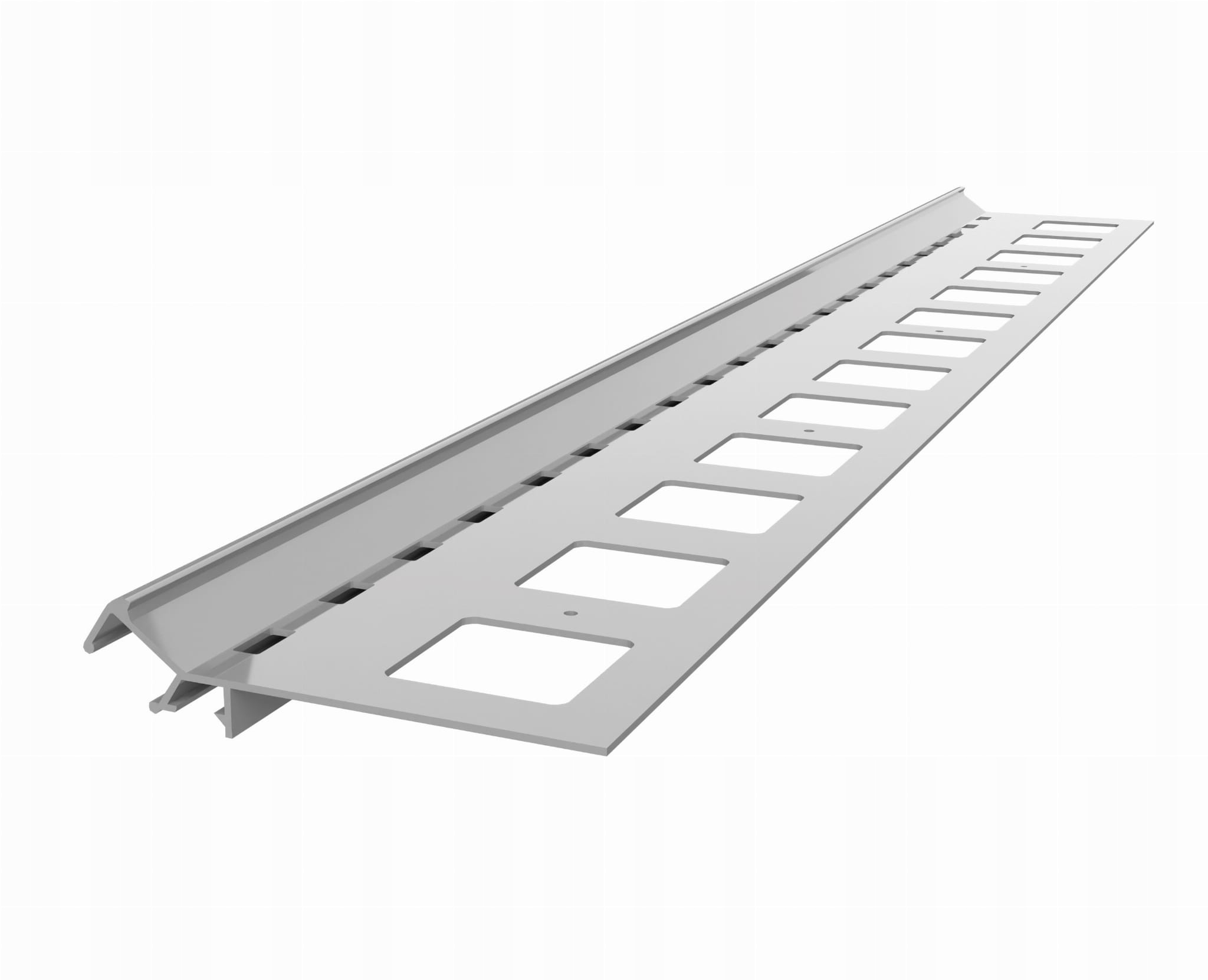 Schodišťový profil V Led Šedá Ral 7037 Renoplast pod Kamenný koberec