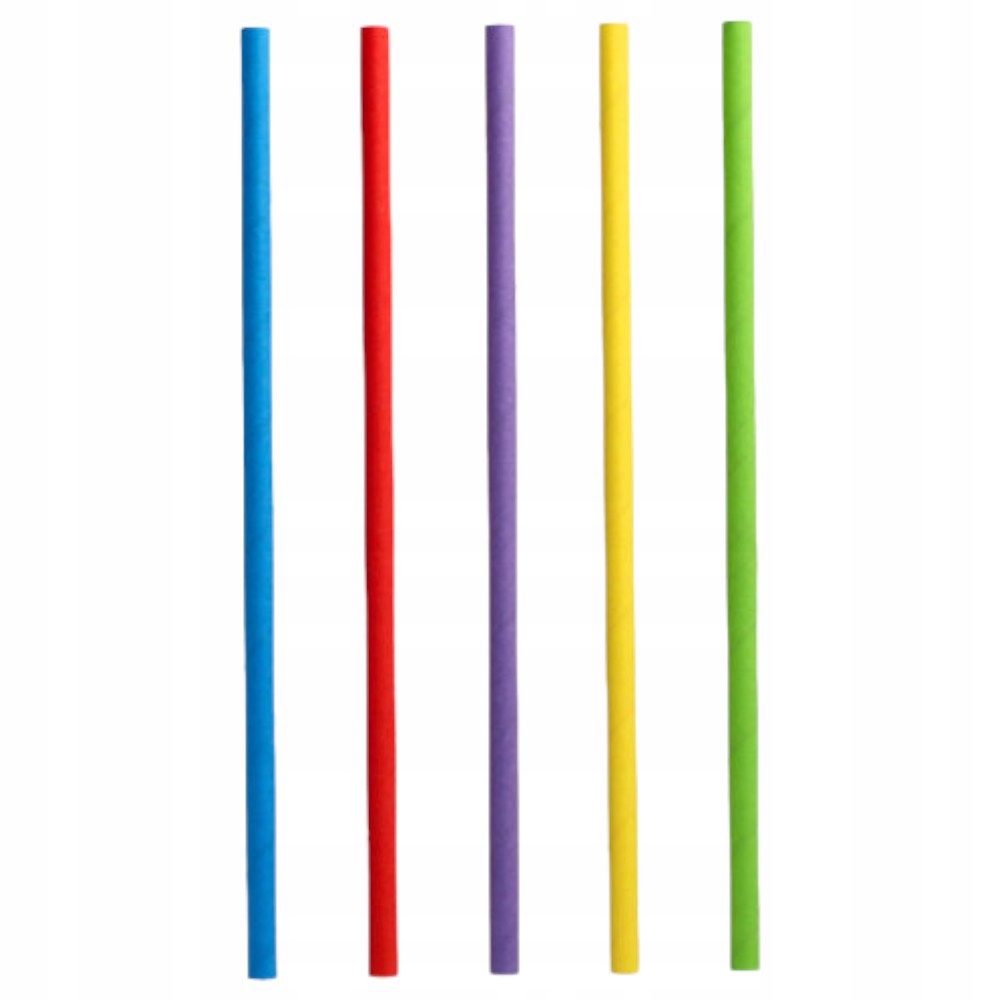 Słomki papierowe 25cm śr.8 kolorowe 100szt Papstar