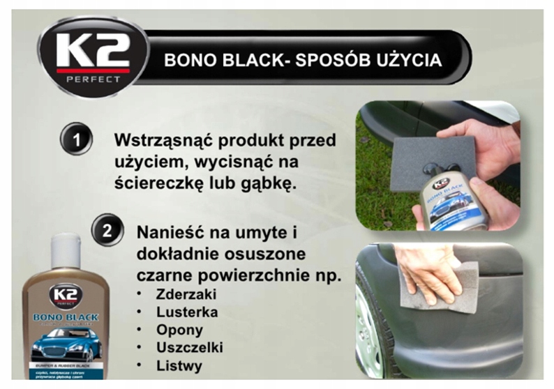 Z1T24 K2 BONO BLACK CZERNIDŁO DO GUMY I PLASTIKU 5 EAN (GTIN) 92077120100959