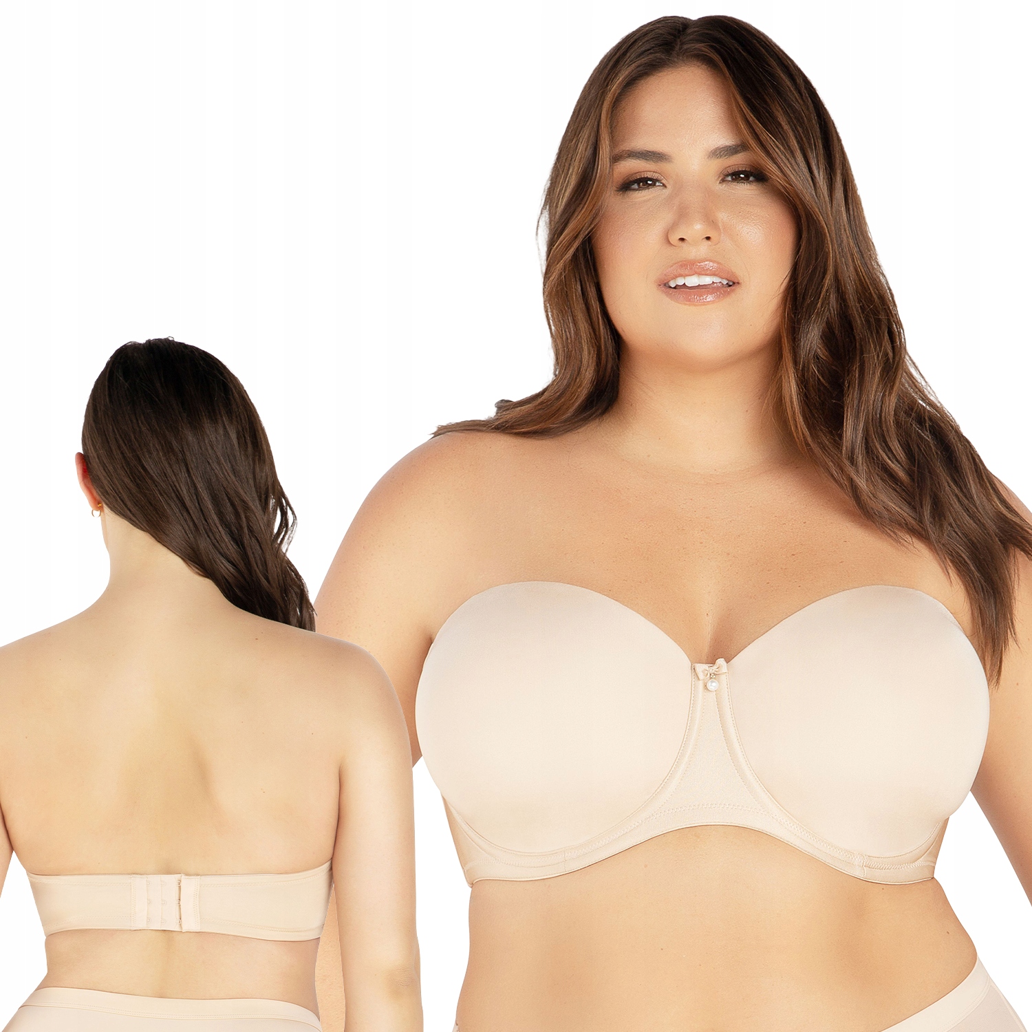 Parfait P60915 Elise bare béžová hladká podprsenka Bardotka 80E