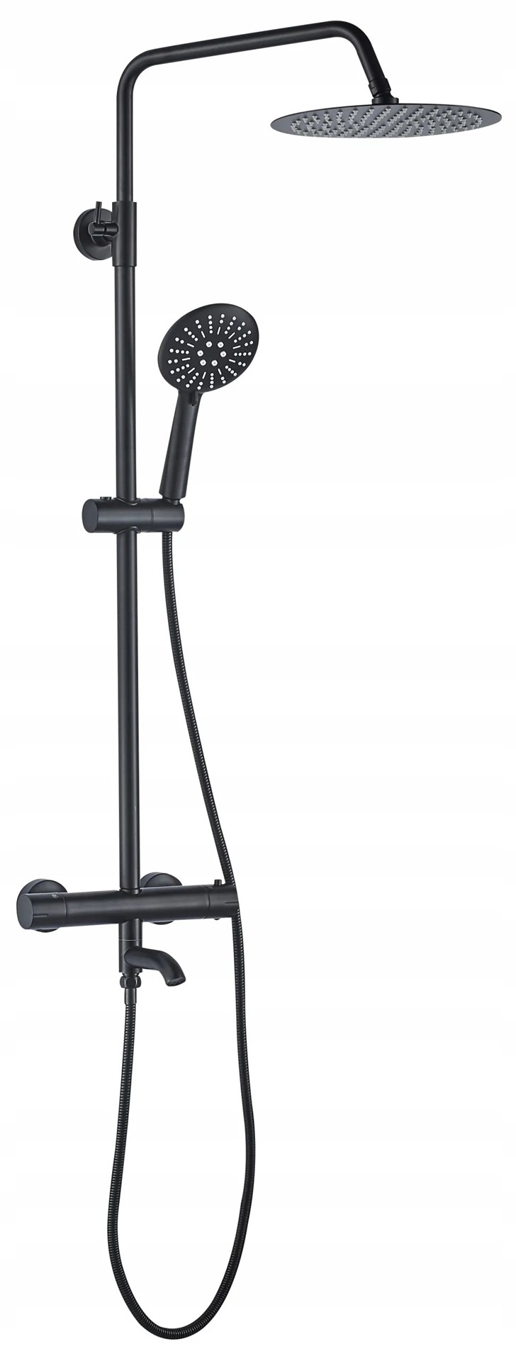 Sprchový a vanový set Lungo černý s termostatem REA-P4113