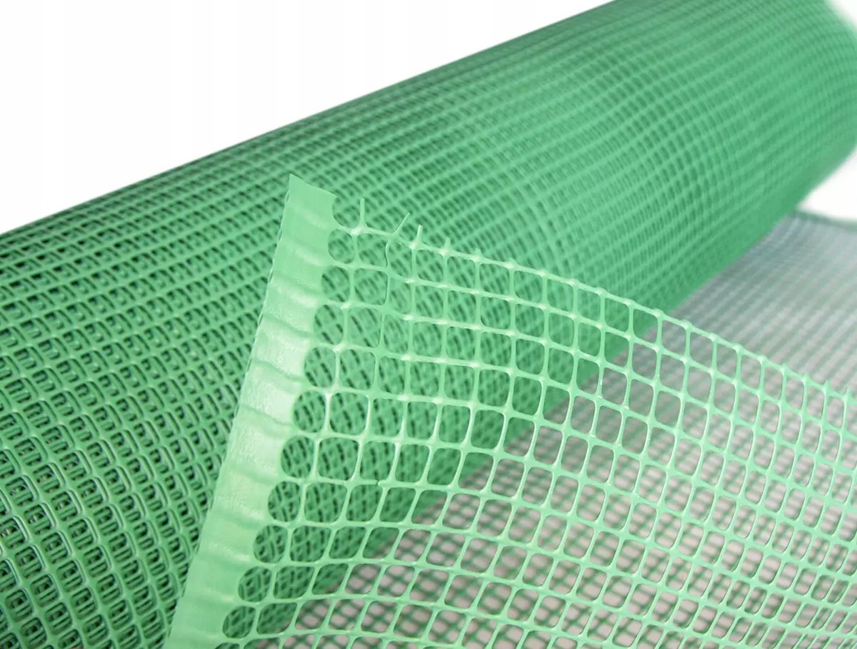 Siatka ogrodzeniowa rabatowa budowlana zielona 1,5x50m oko 1,5x1,5 cm