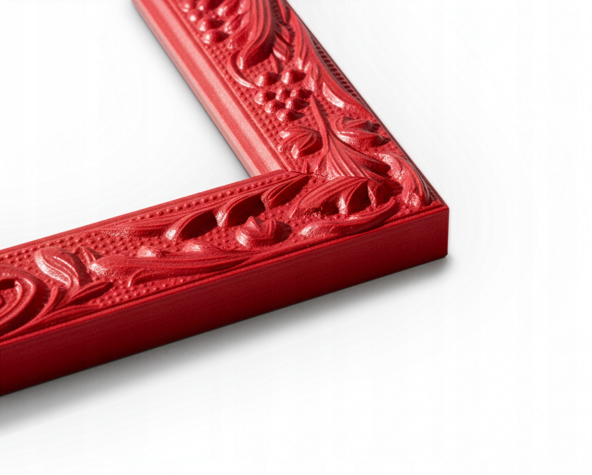 Rám 61x91,5 červený, dřevěný, zdobený ornamentem na plakát, foto