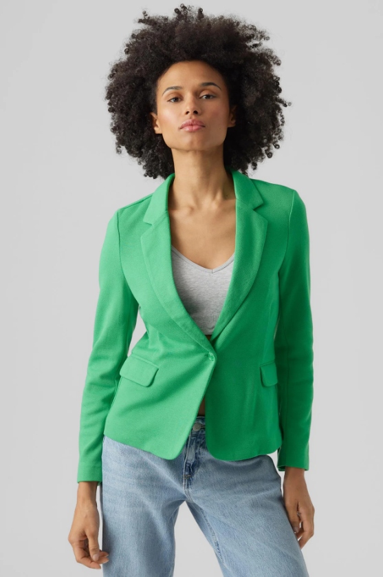 Vero Moda Sako Zelená S Dlouhým Rukávem A Knoflíkem 36 J9A