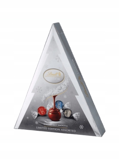 Levně 3x Lindt Lindor Stříbrný Vánoční Stromek 125g