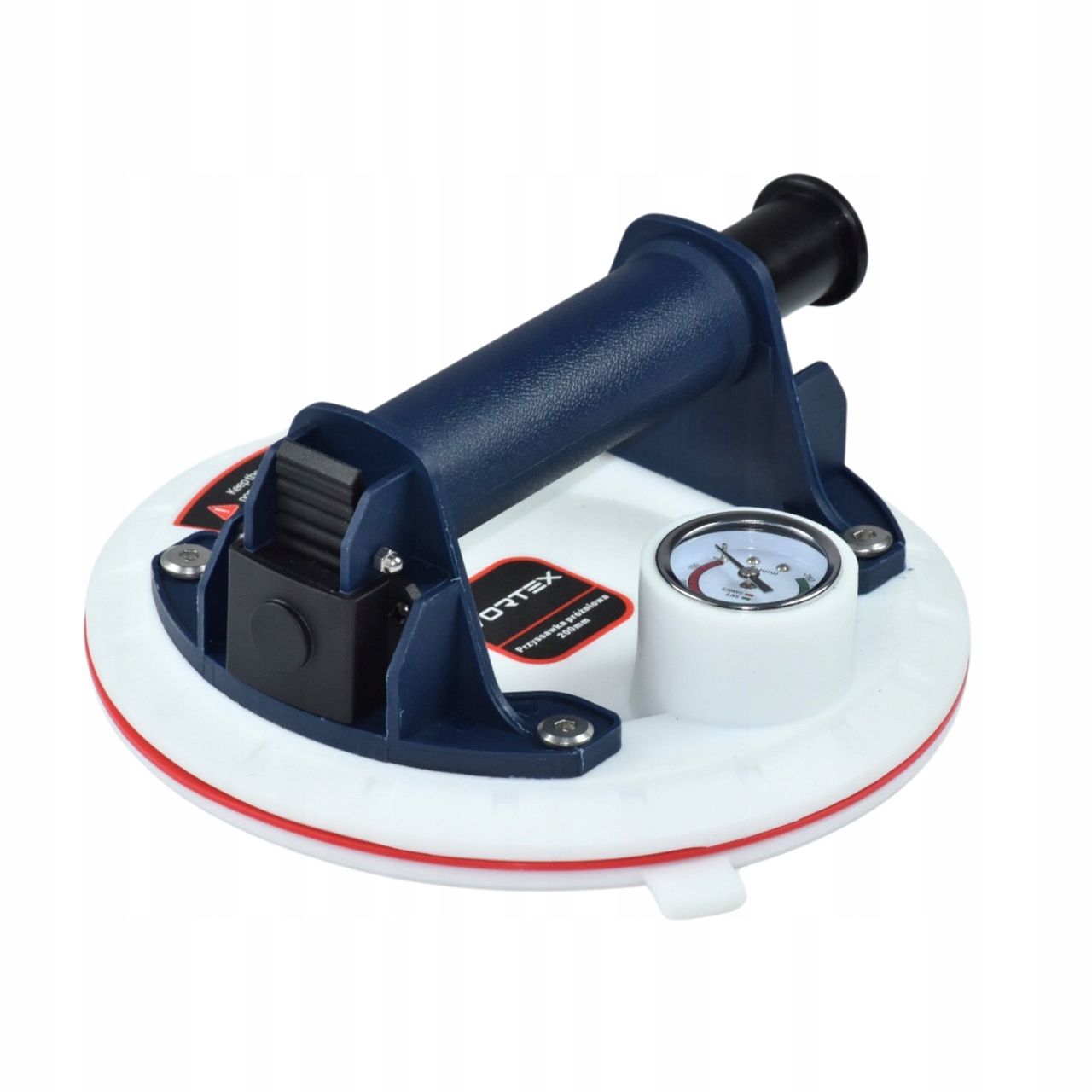 PRZYSSAWKA PRÓŻNIOWA UCHWYT DO GLAZURY Z POMPKĄ MANOMETREM BIAŁA GUMA Marka Vortex