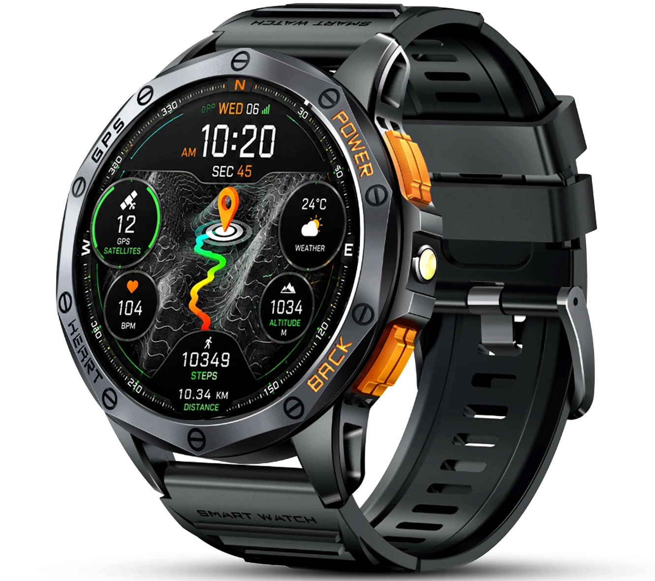 Chytré Hodinky Pánský Rubicon s Gps Amoled 1,43" Hovory Bt Kompas Svítilna