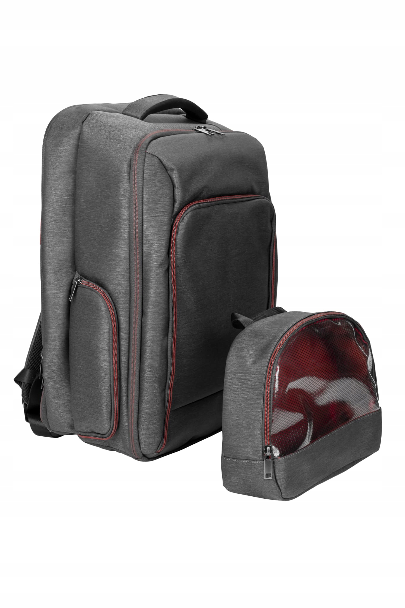 Fox Profesionální kadeřnický batoh pro kadeřníky a barbery šedo-červený