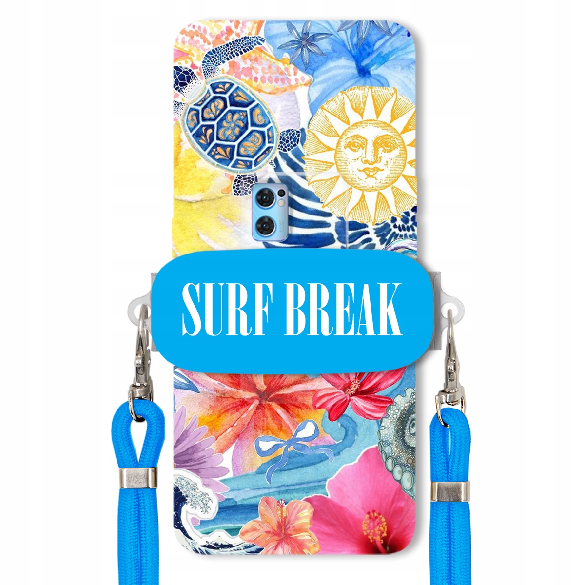 Puzdro pre Oppo Reno 7 Pro Vodítko Crossbody Blue Držiak Surf Break Lata