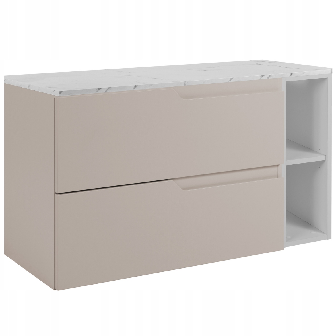 Koupelnová skříňka Pod Umyvadlo 80 kašmír bílá přední strana Mdf deska mramor