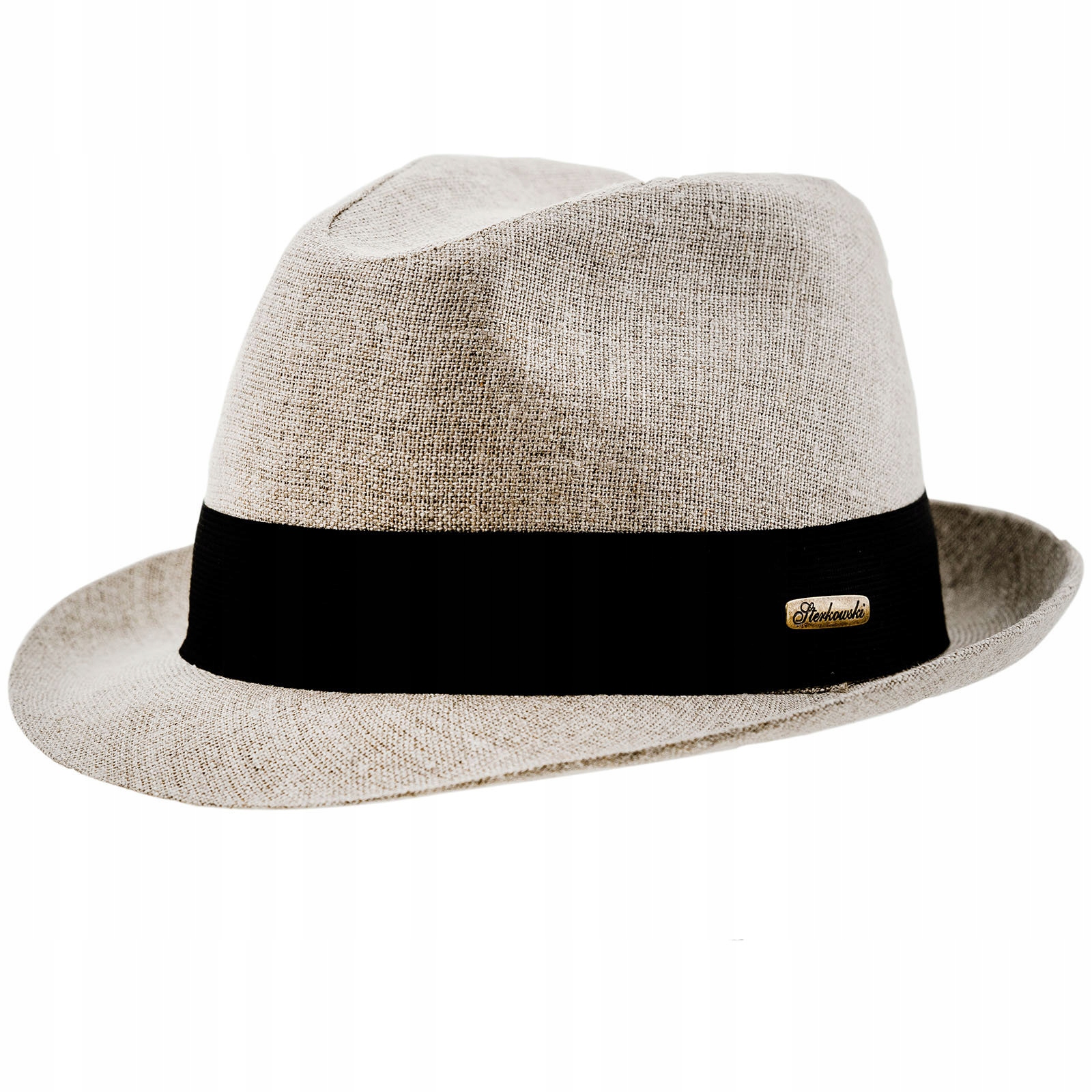 

Lniany Lniany Kapelusz Trilby Folk Beżowy 56 CM M
