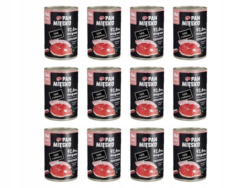 Karma dla psa Pan Mięsko Indyk z wołowiną 12 x 400 g