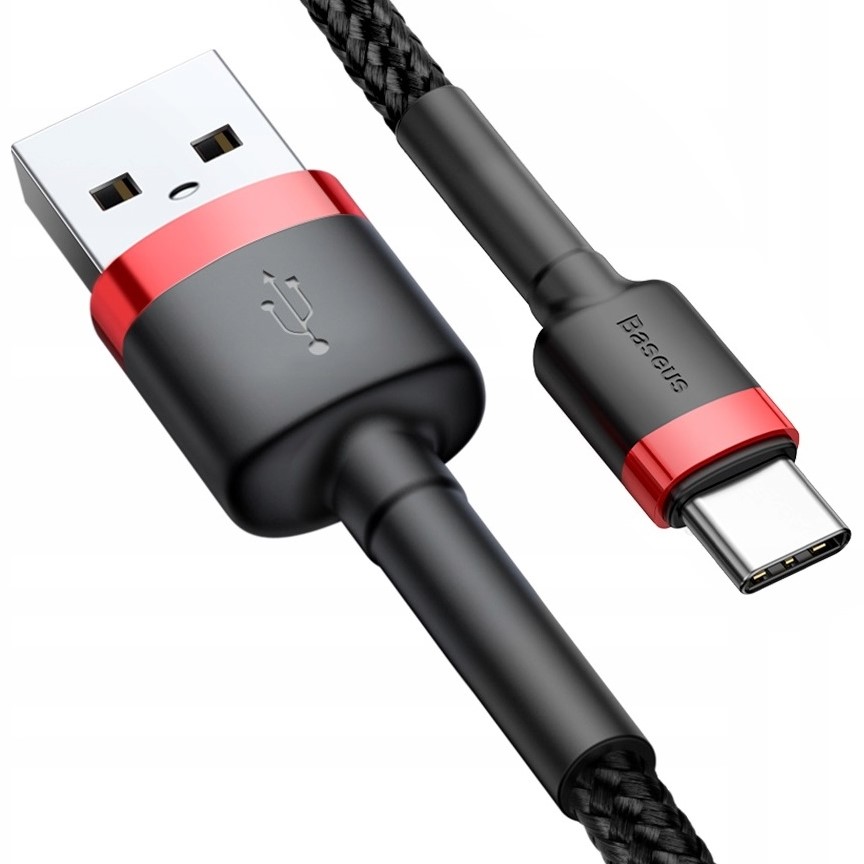 Baseus kabel USB typ C do USB Cafule USB - USB-C 1m 3A czerwono-czarny Marka Baseus