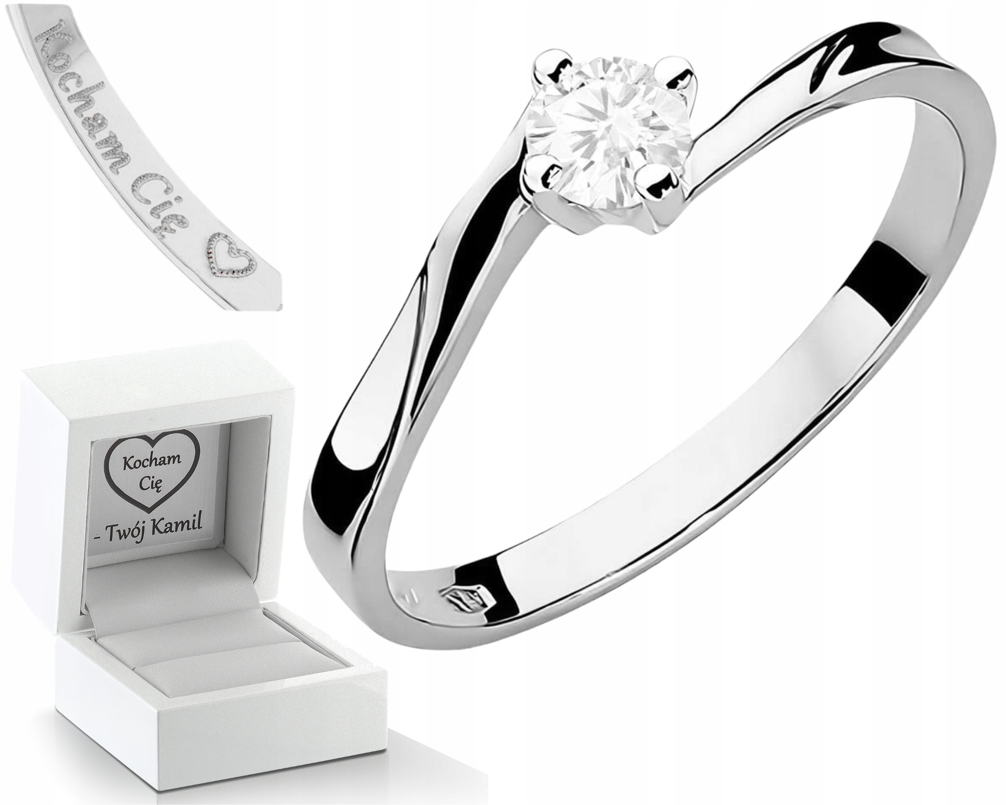 Prstýnek Laboratorní Briliant Bílé Zlato Drť 585