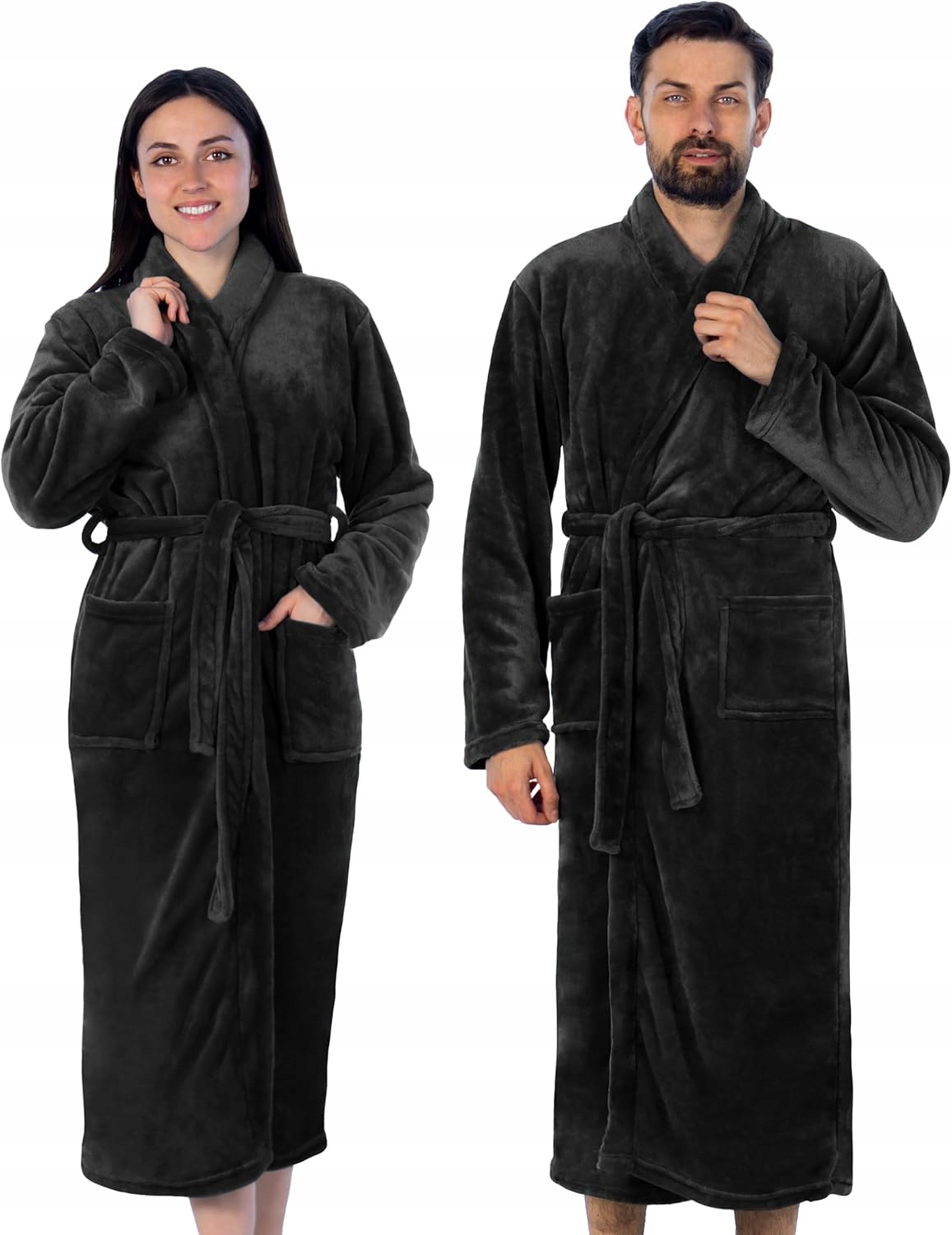 Plyšový Dámský A Pánský Župan Öko-tex S-xxxl černý roz.XL