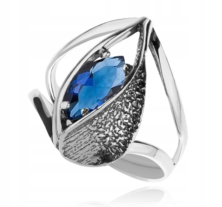 

Srebrny Pierścionek SZAFIROWY.Pr.925! Rozmiar 18
