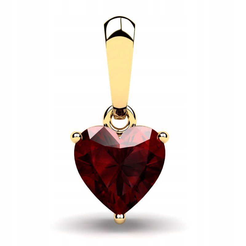 

Wisiorek Złoty Serce Z Bordową Cyrkonią 6MM