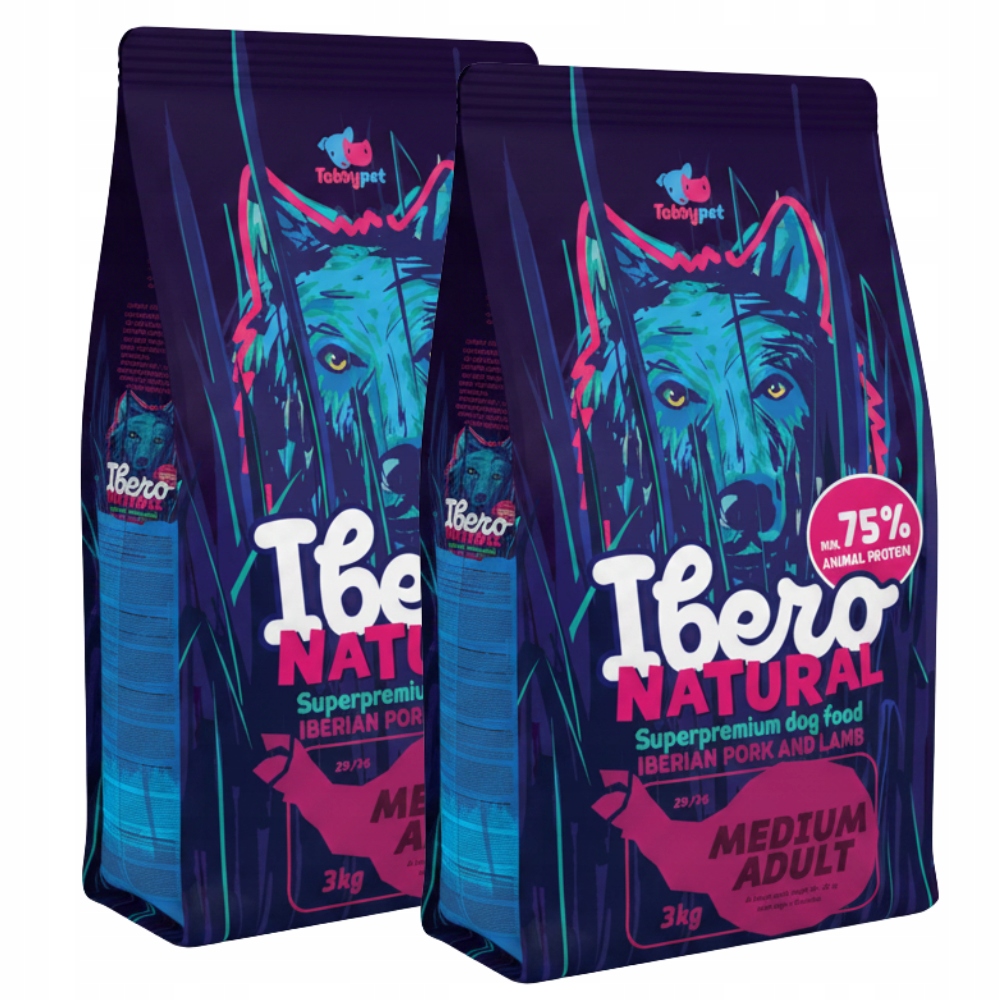 Suché krmivo pro psy středních plemen Ibero Natural Medium Adult 2x3 kg