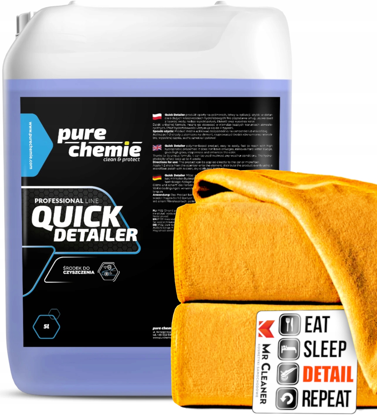 Pure Chemie Quick Detailer Na Lakovanie Auta, Ľahko Aplikovateľný, Hydro 5 L