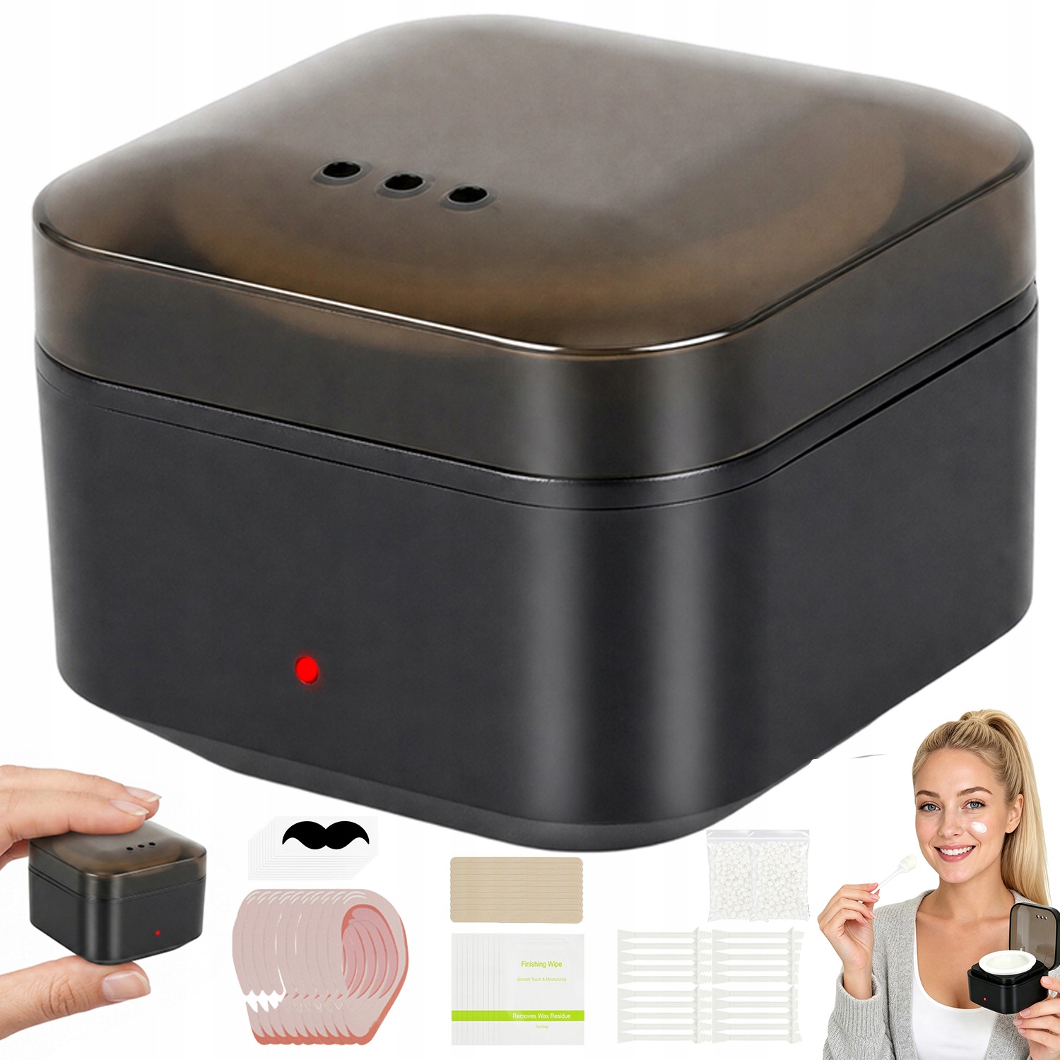 Sada Na Depilaci Nosu Uší Obočí Vosk Usb 7W Vosk 100G Všechny Pleti