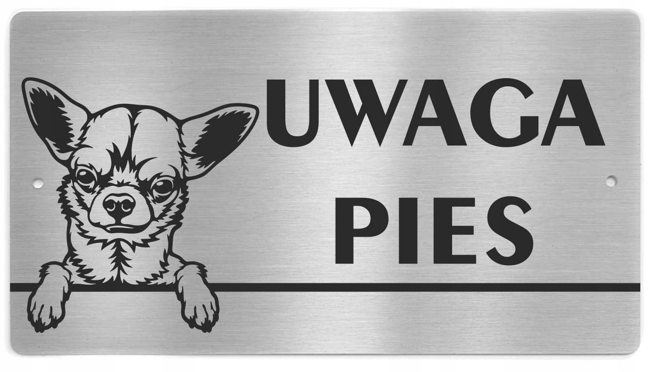 

Tabliczka Uwaga Pies stal nierdzewna Chihuahua
