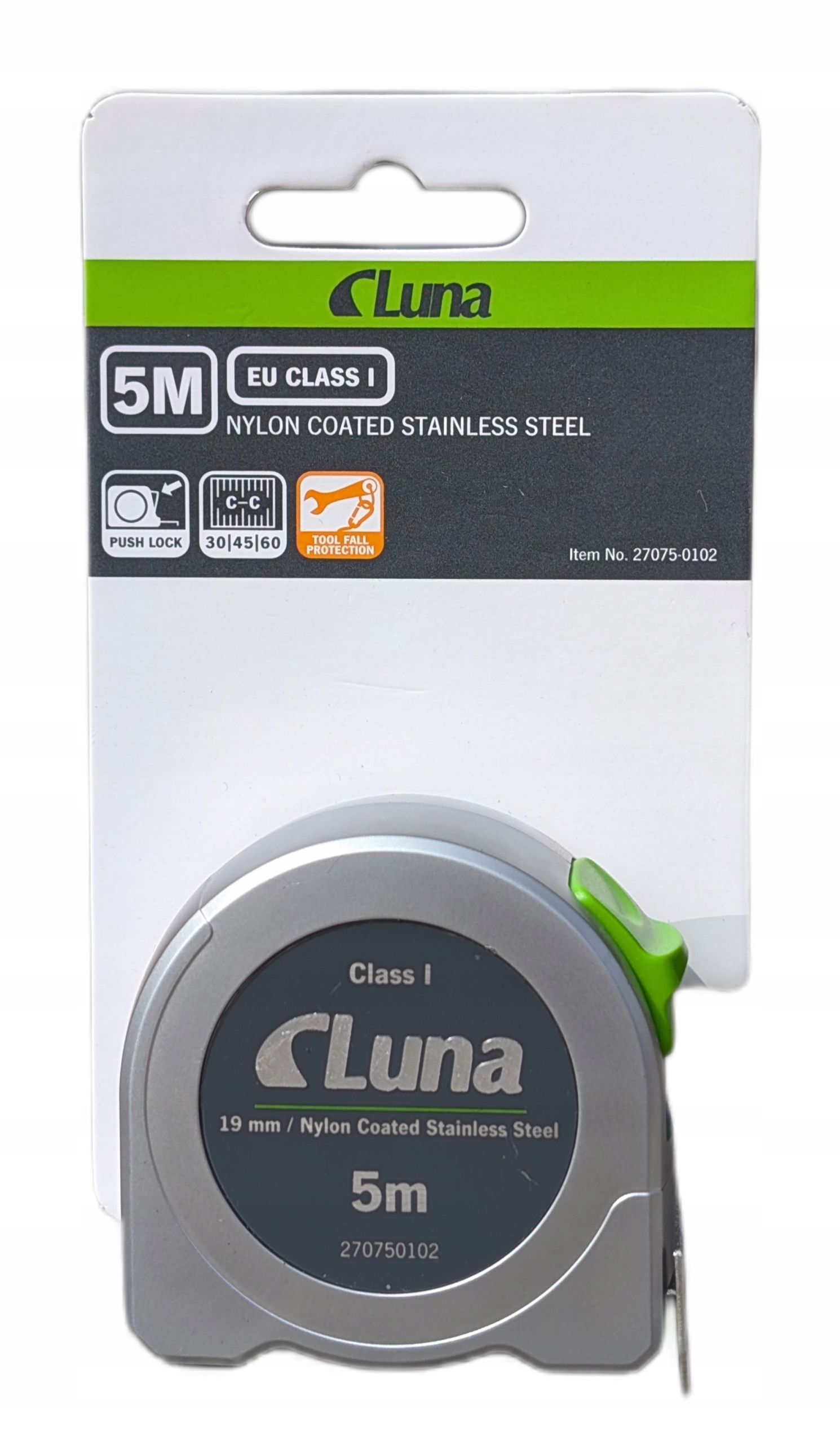 Svinovací metr nerezová měřicí páska 5 m Luna První třída Eu Class 1