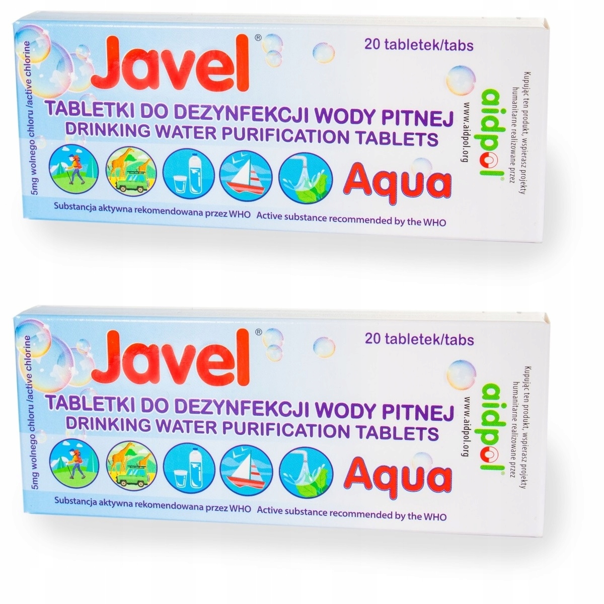 

Tabletki Javel Aqua do uzdatniania wody Zestaw