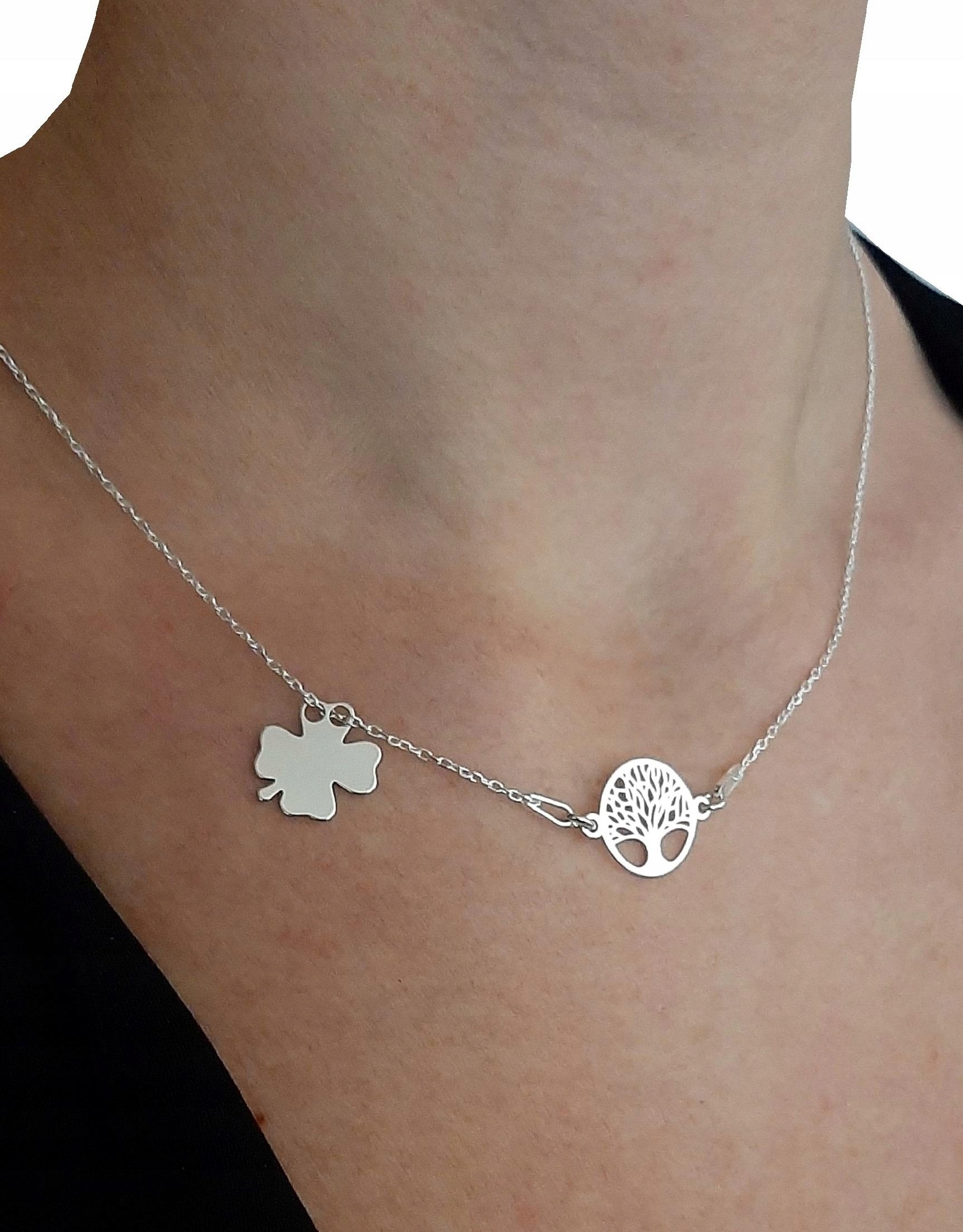 

Naszyjnik drzewko koniczynka Grawer srebro 925